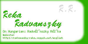 reka radvanszky business card